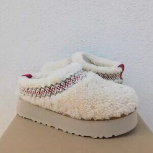 UGG TAZZ UGG BRAID SHEEPSKIN PLATFORM SLIPPERS SHOES